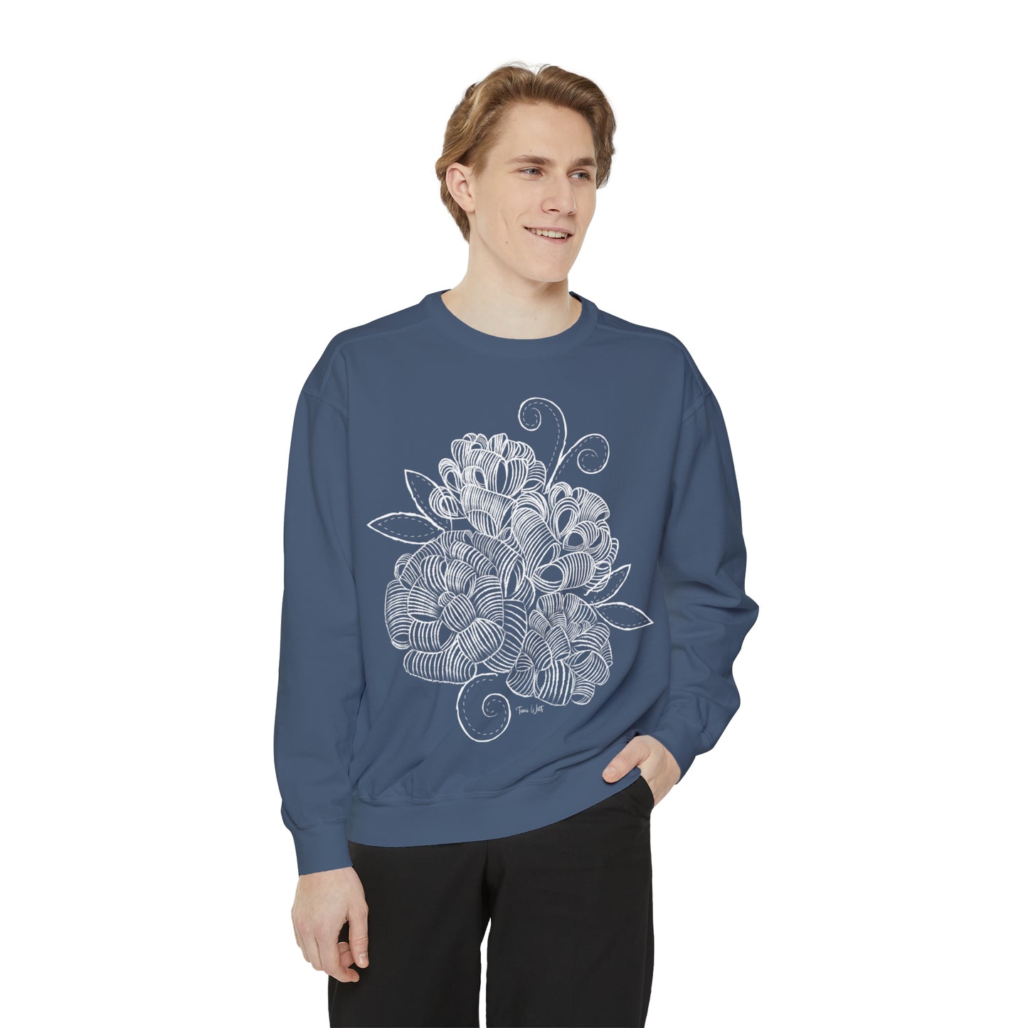 Corn husk flower Garment-Dyed Sweatshirt