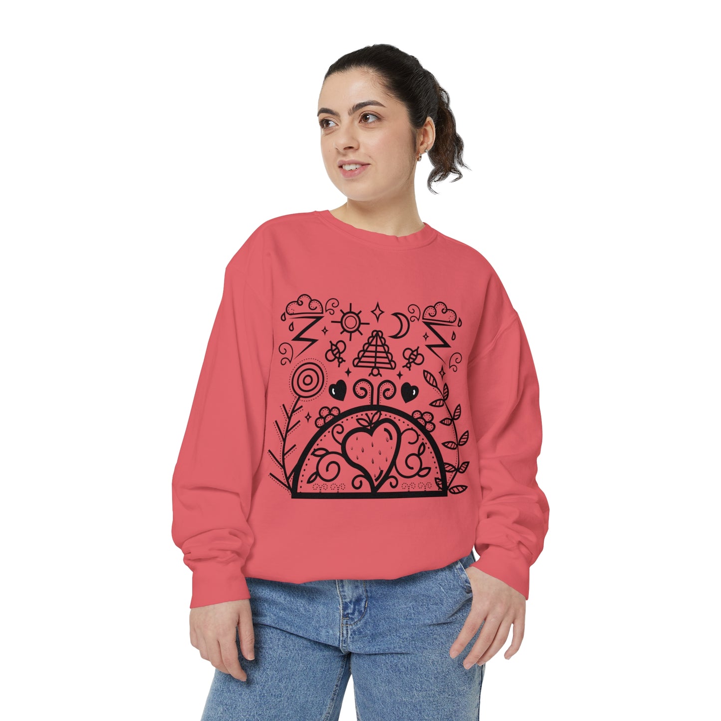 Strawberry Dome Unisex Garment-Dyed Sweatshirt