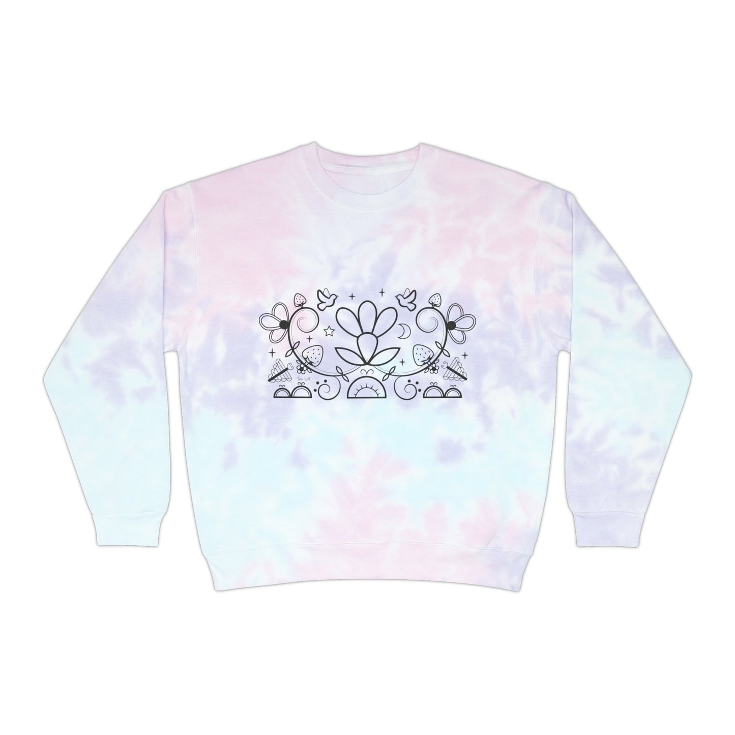 Floral Design Unisex Tie-Dye Sweatshirt