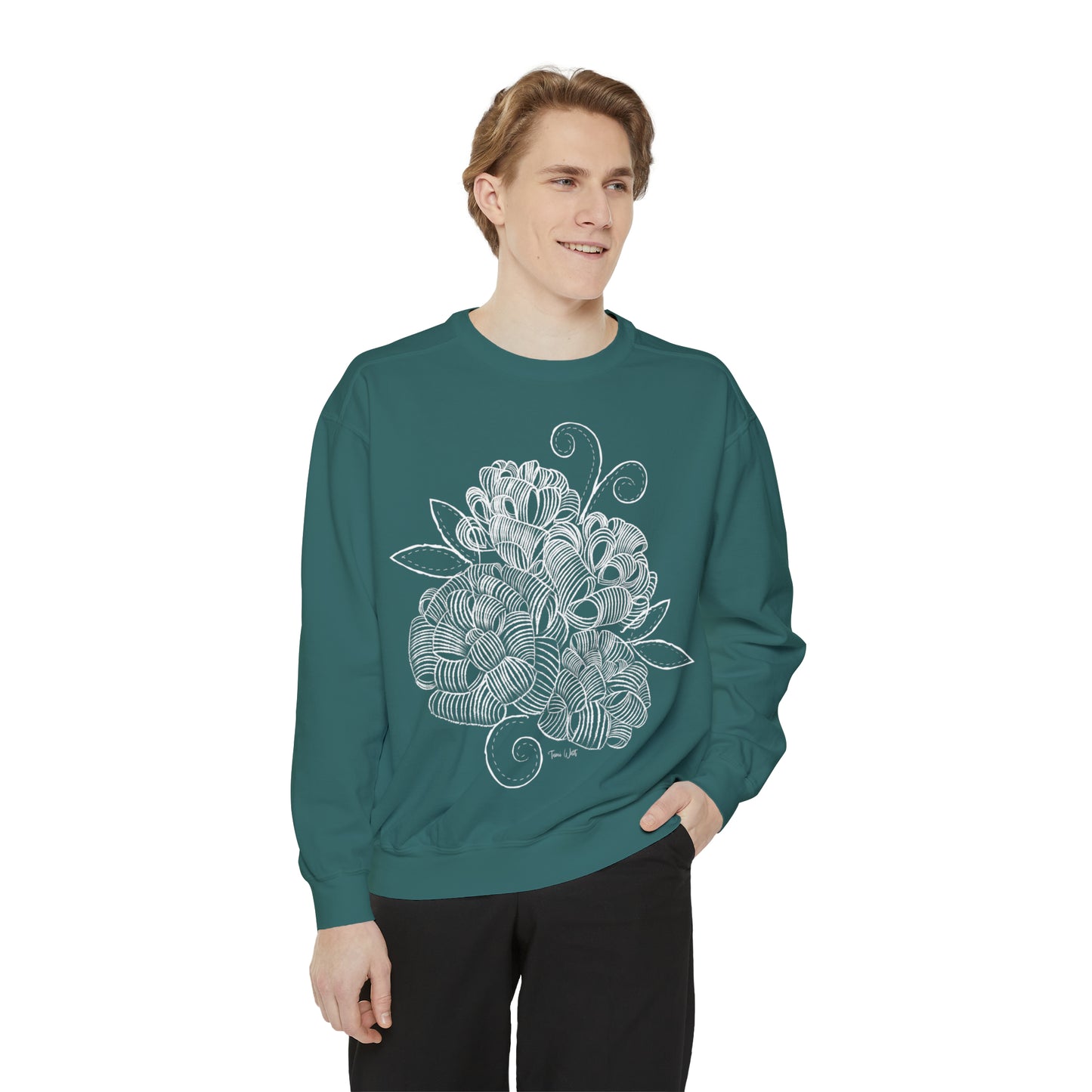 Corn husk flower Garment-Dyed Sweatshirt