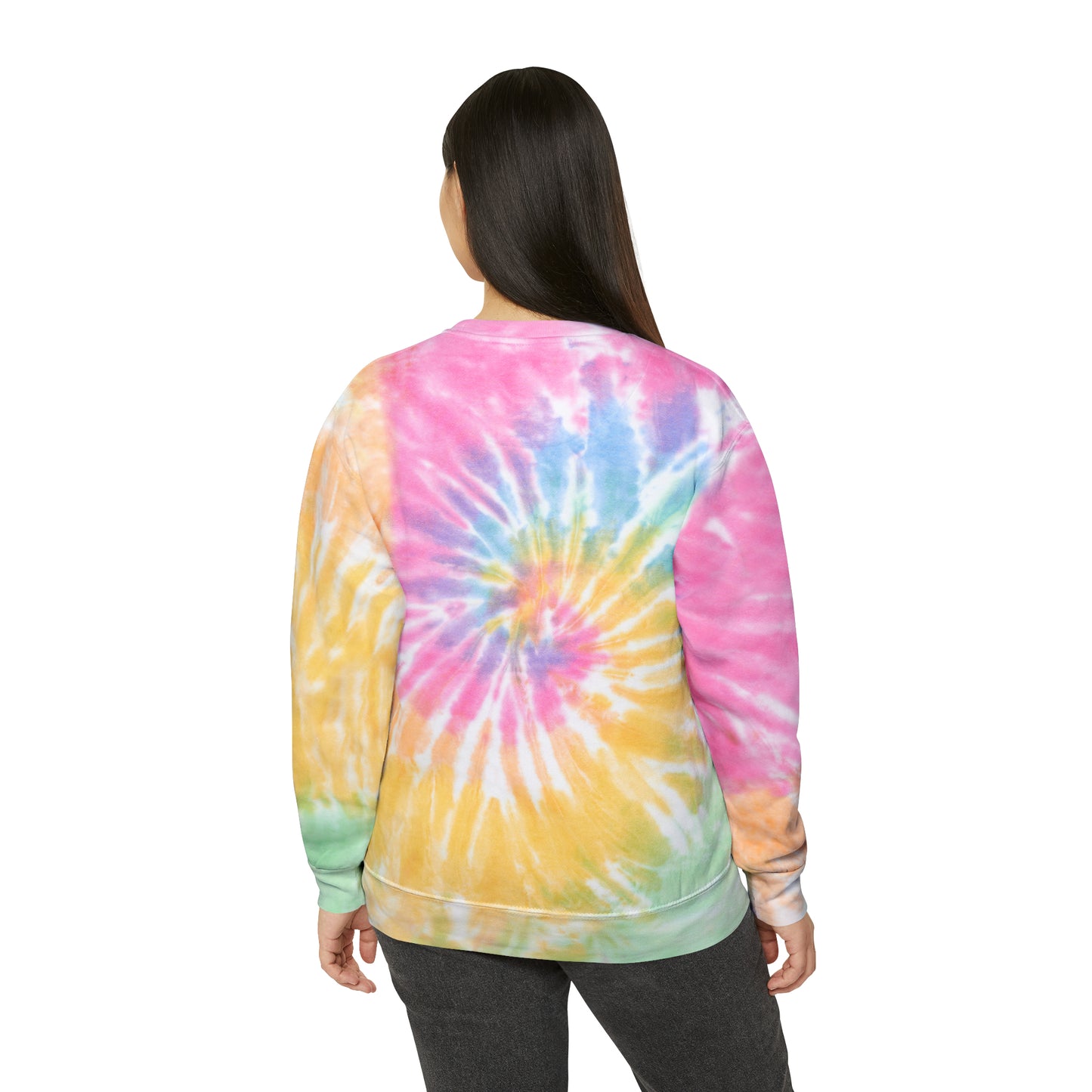 Floral Design Unisex Tie-Dye Sweatshirt