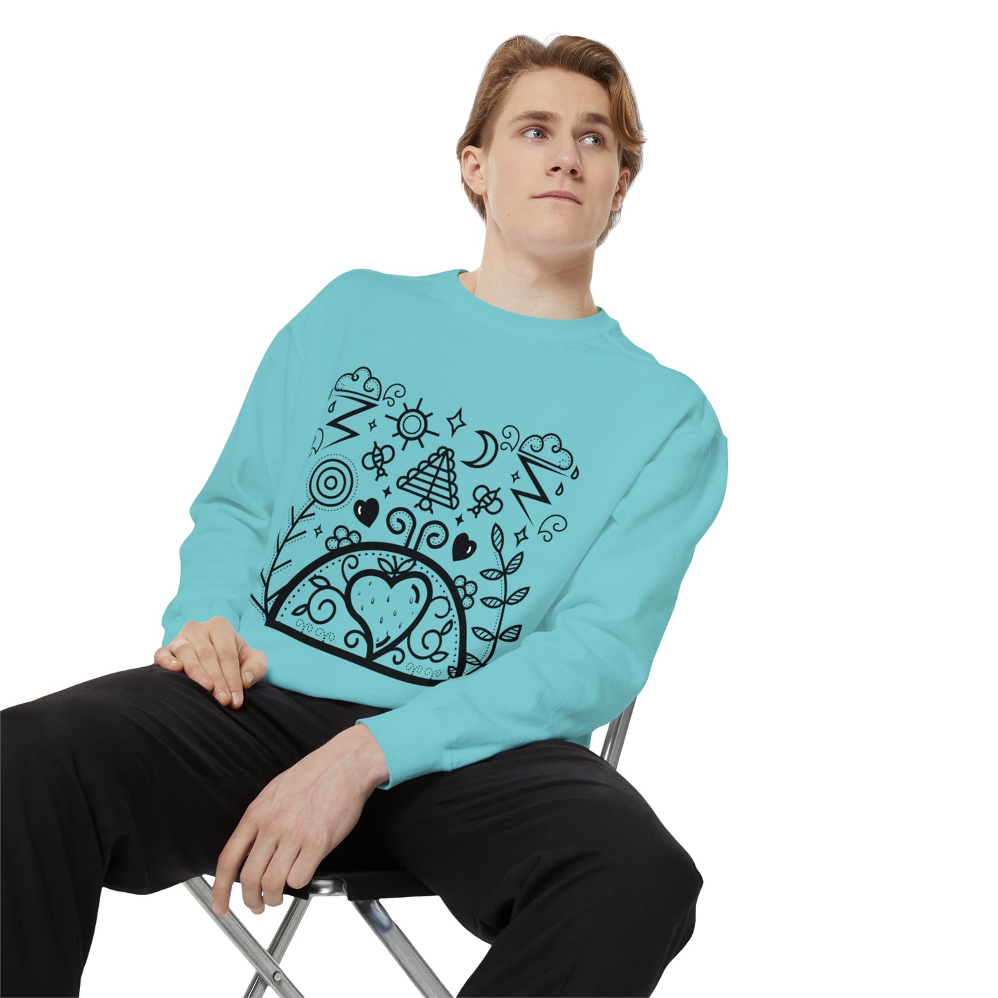 Strawberry Dome Unisex Garment-Dyed Sweatshirt