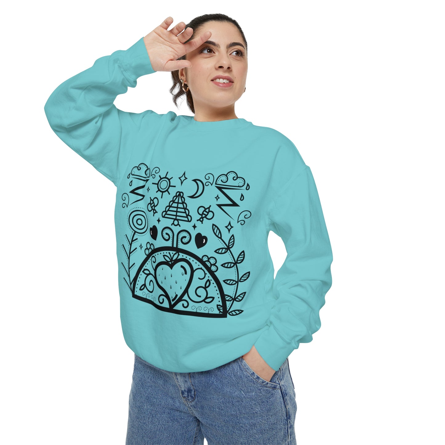 Strawberry Dome Unisex Garment-Dyed Sweatshirt