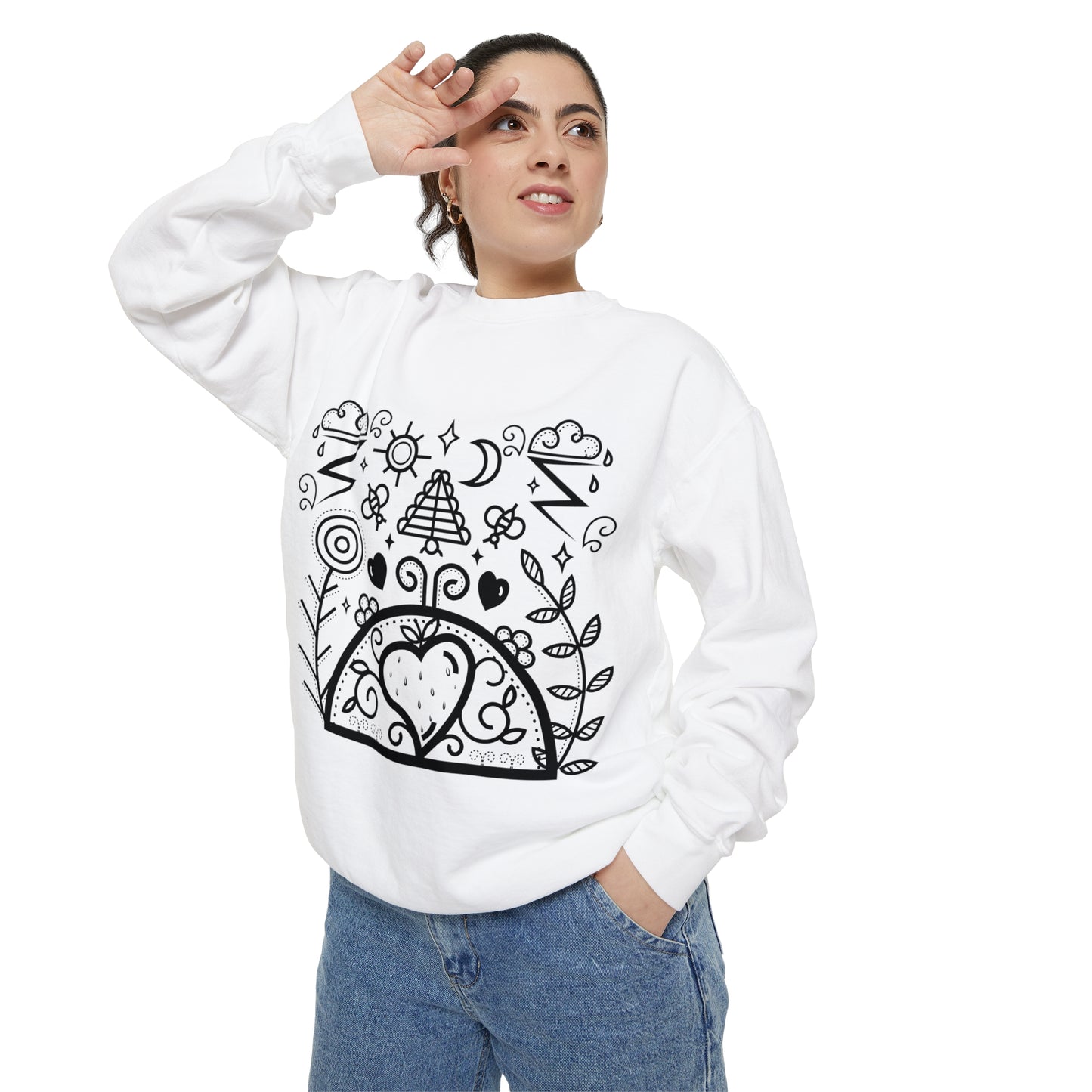 Strawberry Dome Unisex Garment-Dyed Sweatshirt