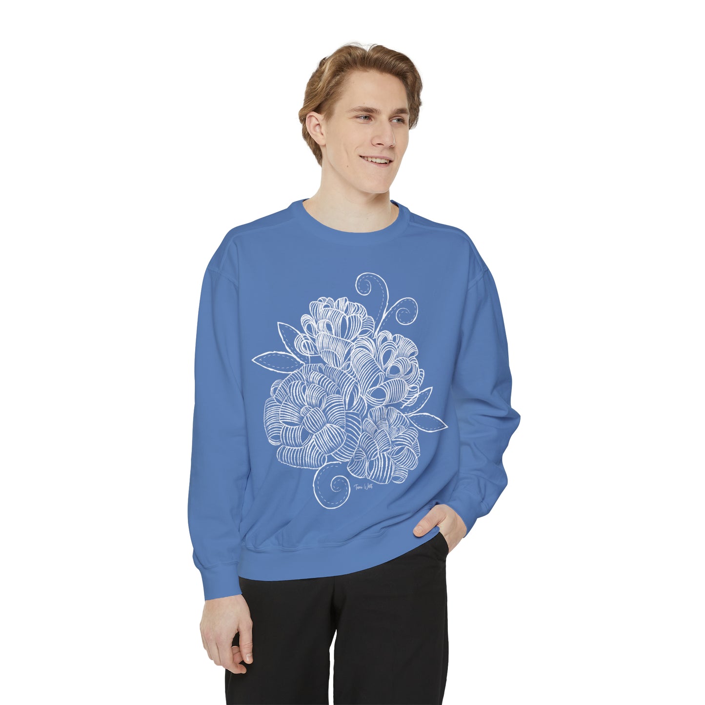 Corn husk flower Garment-Dyed Sweatshirt
