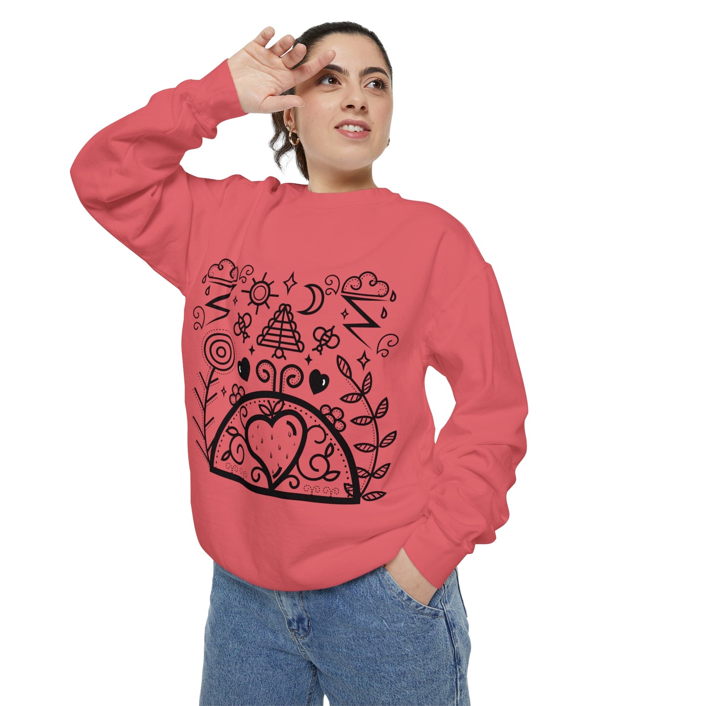 Strawberry Dome Unisex Garment-Dyed Sweatshirt