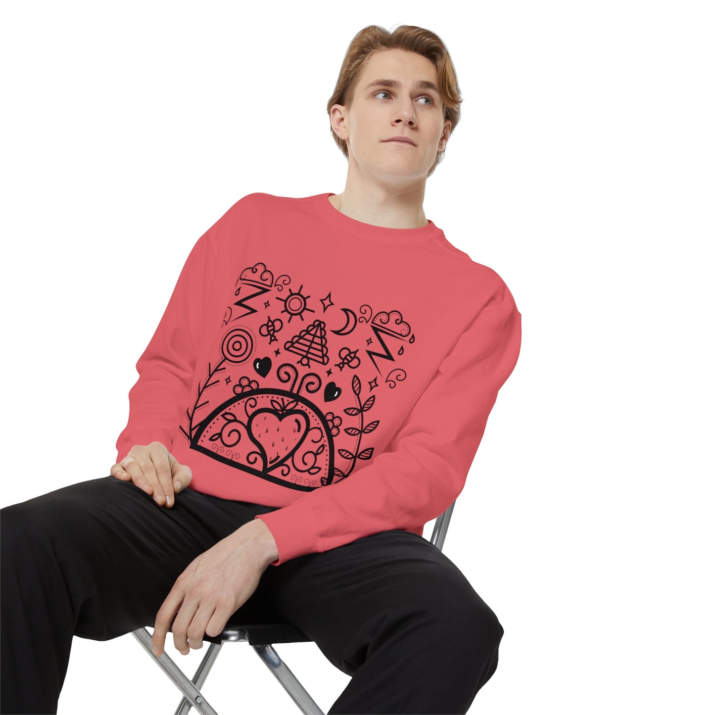 Strawberry Dome Unisex Garment-Dyed Sweatshirt