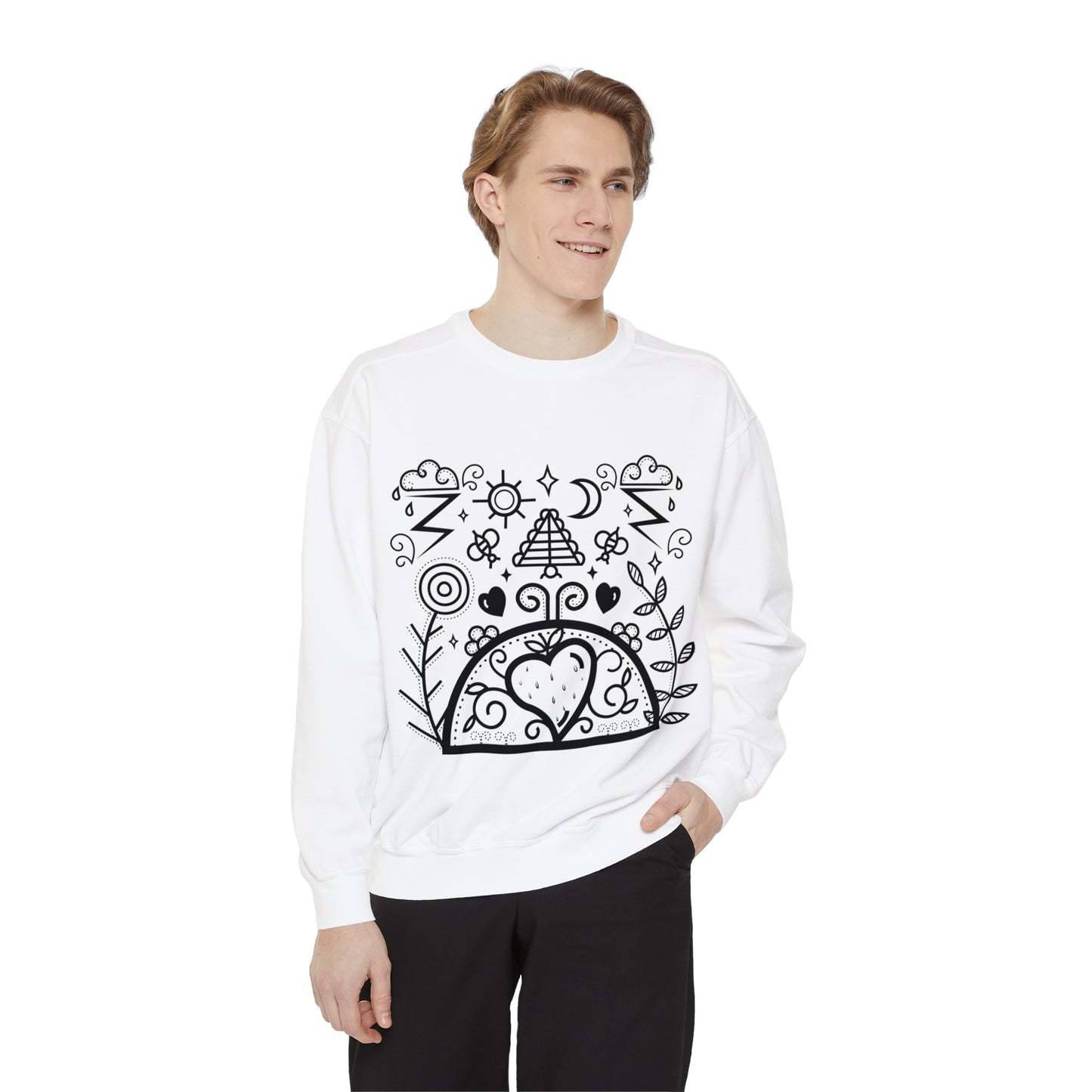 Strawberry Dome Unisex Garment-Dyed Sweatshirt