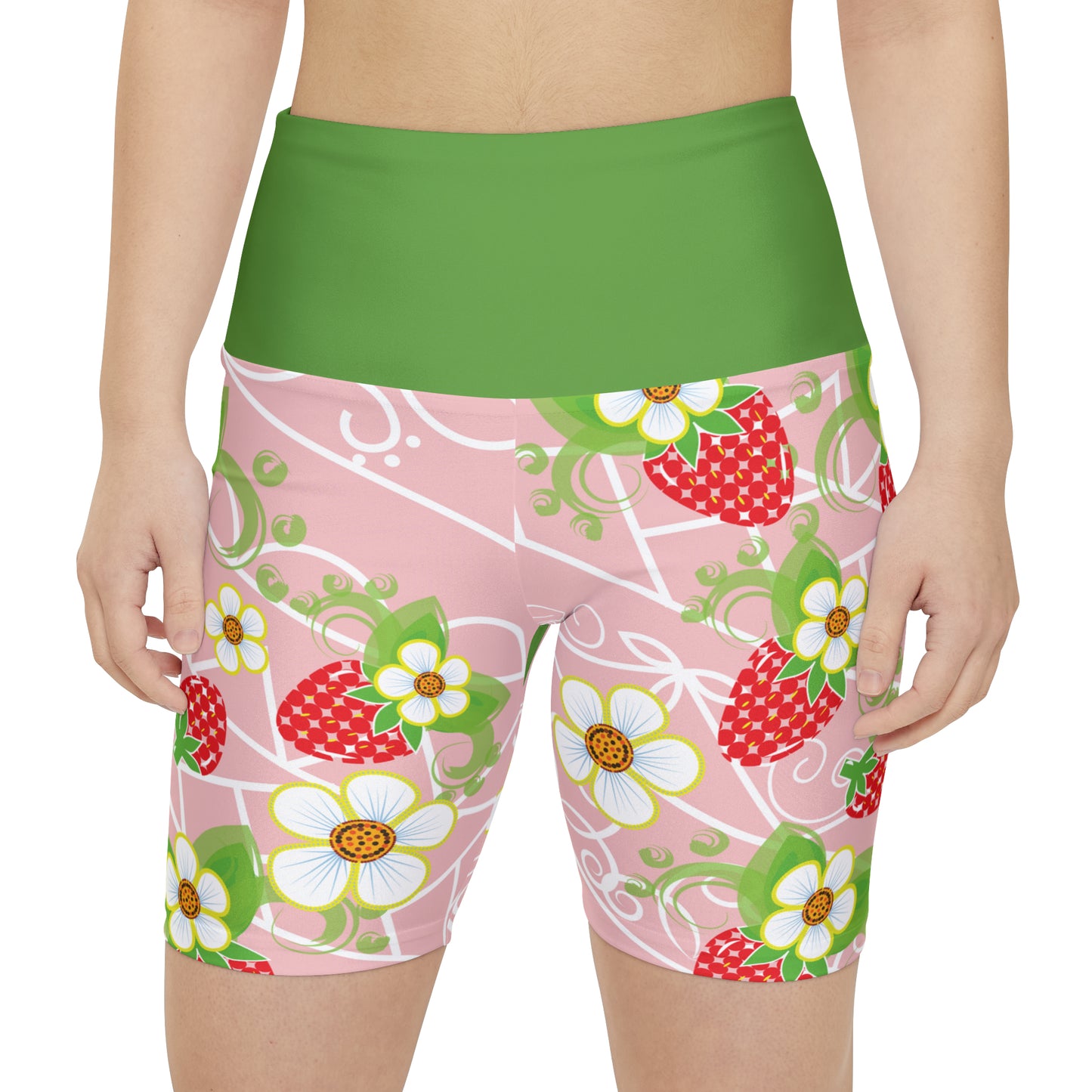 Strawberry Print Women's Workout Shorts (AOP)