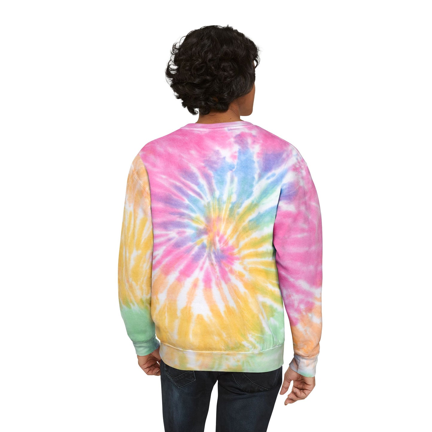Pastel Tie-Dye Sweatshirt with Floral Strawberries, Cozy Pullover, Summer Casual Wear, Gift for Her, Rainbow Vibes