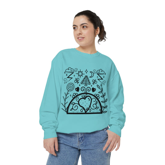 Strawberry Dome Unisex Garment-Dyed Sweatshirt