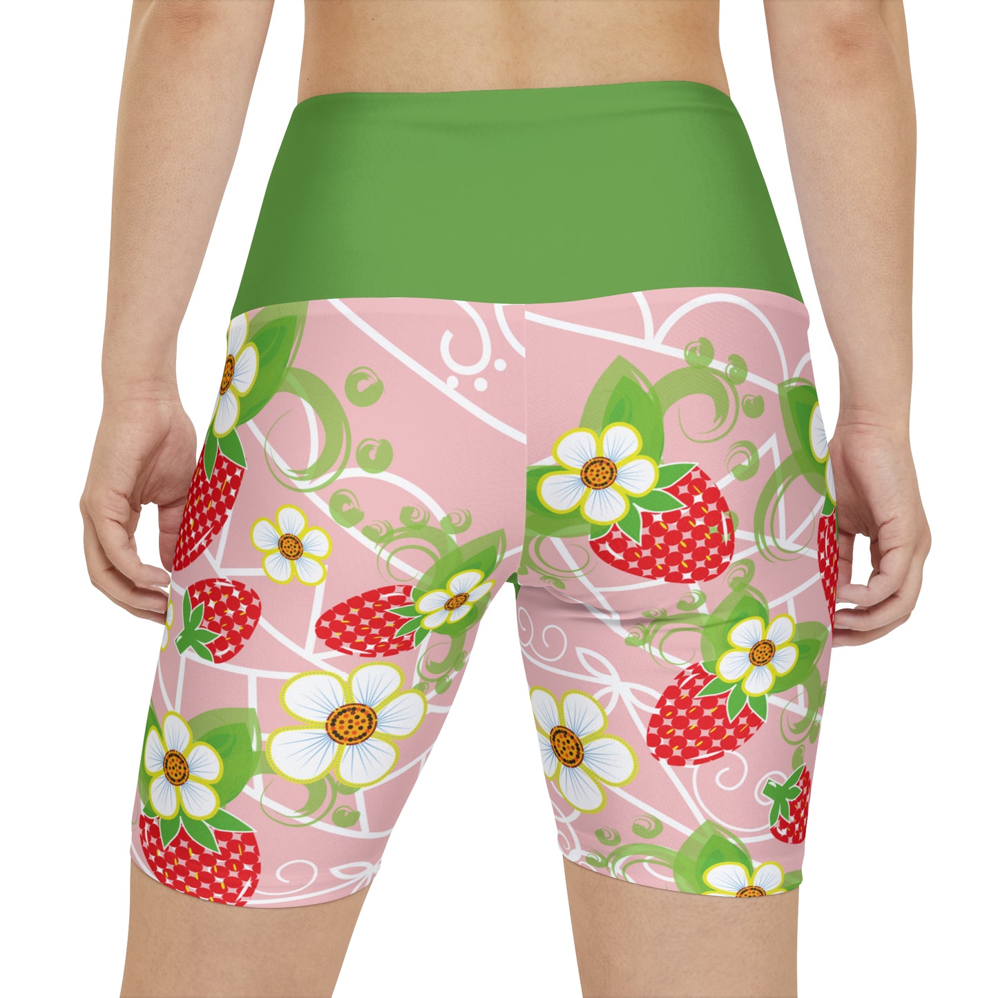 Strawberry Print Women's Workout Shorts (AOP)