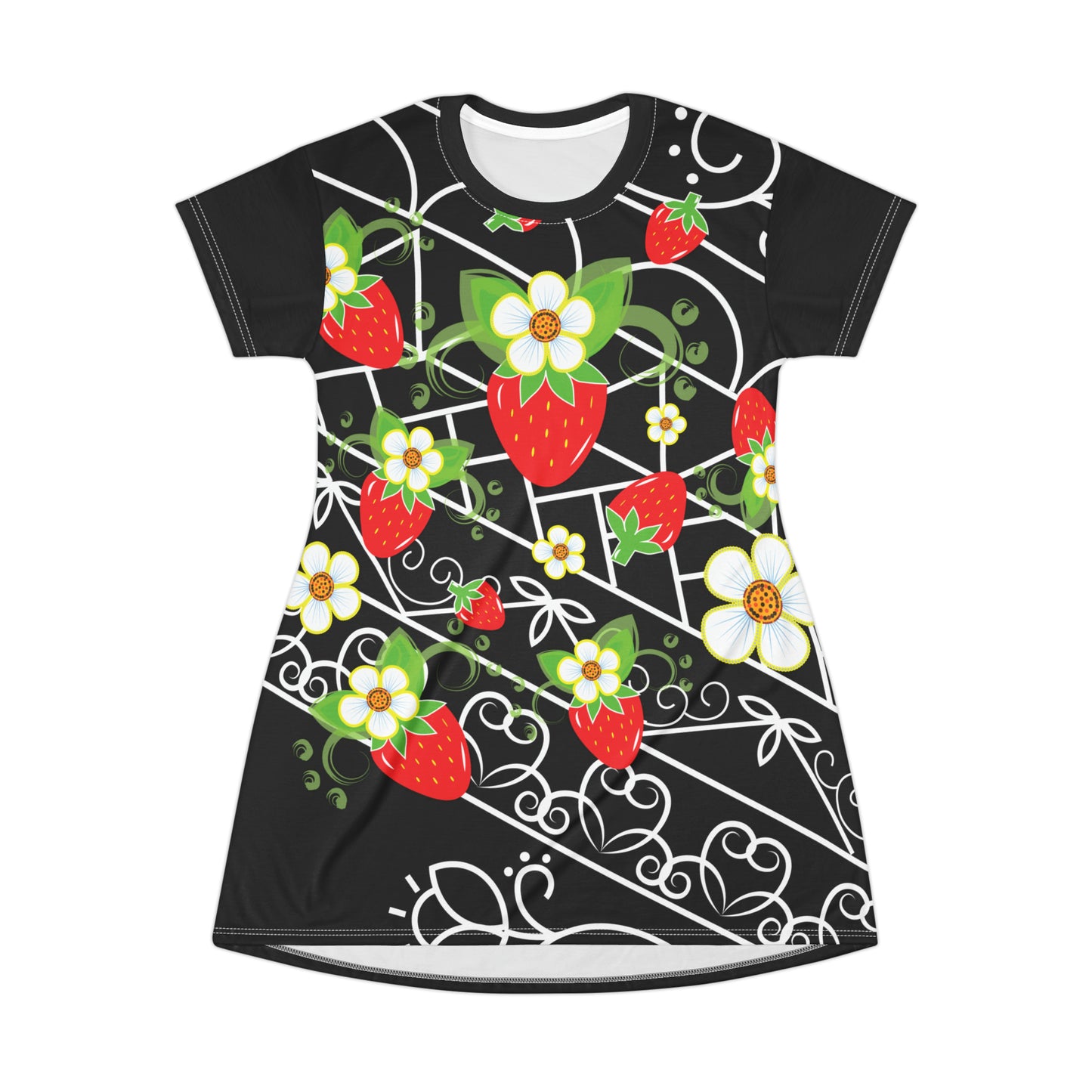 Strawberry T-Shirt Dress (AOP)