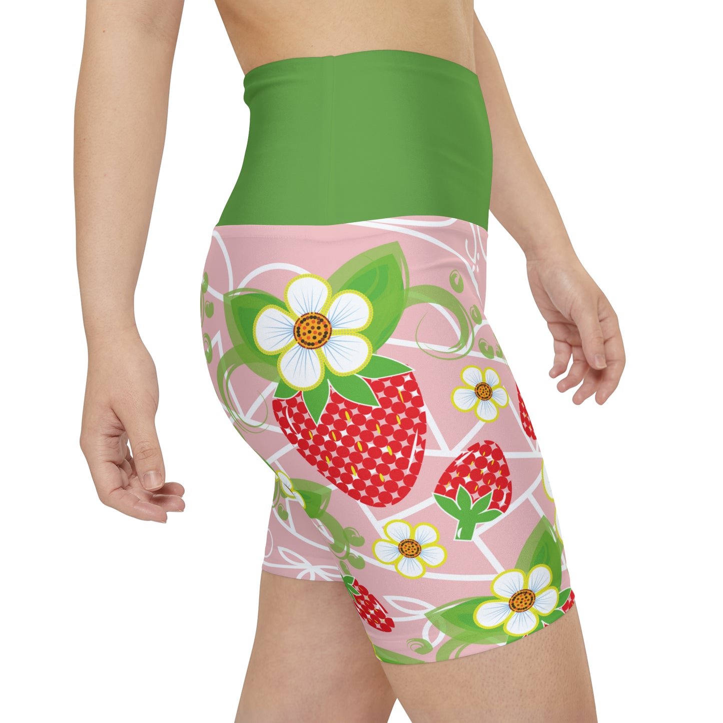 Strawberry Print Women's Workout Shorts (AOP)