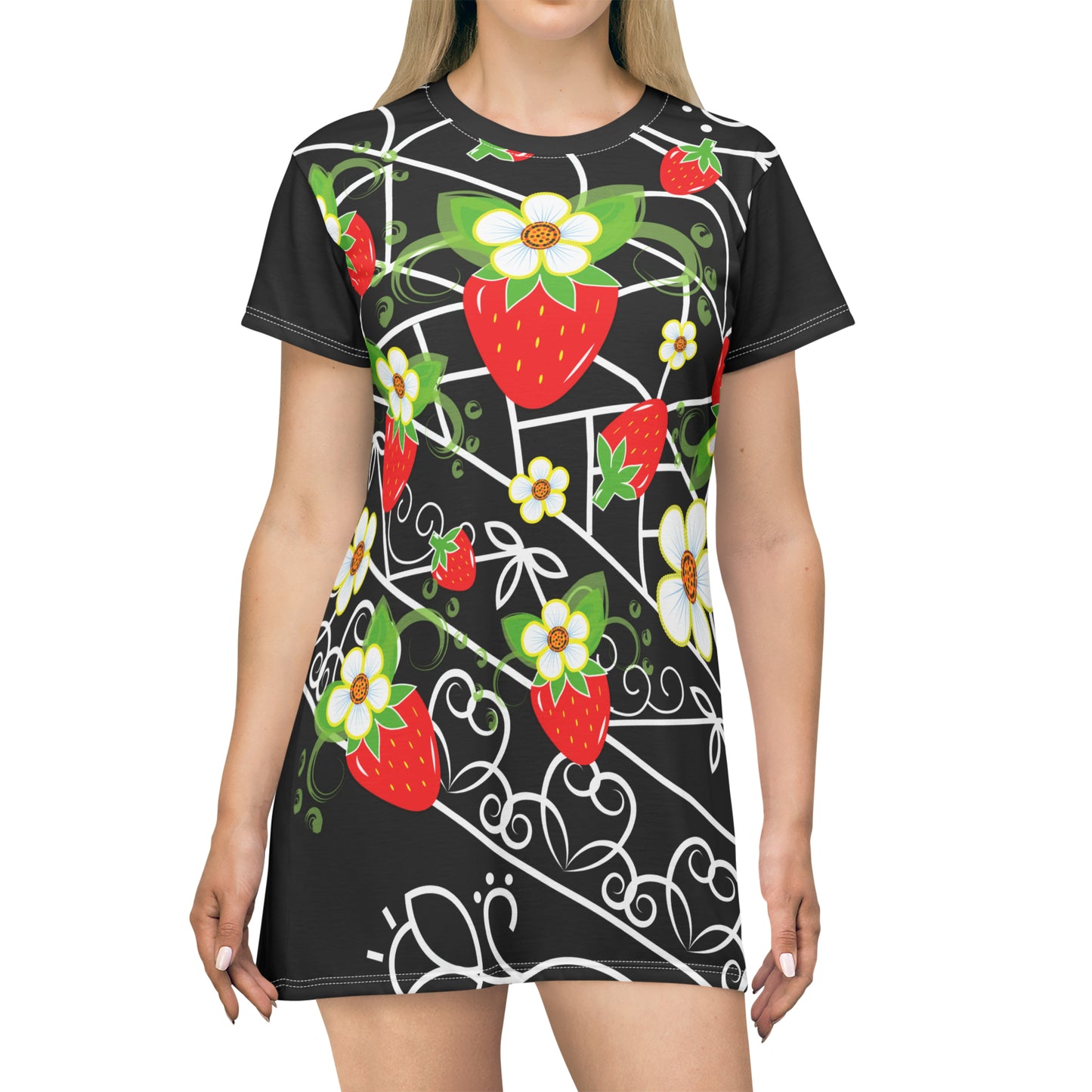 Strawberry T-Shirt Dress (AOP)