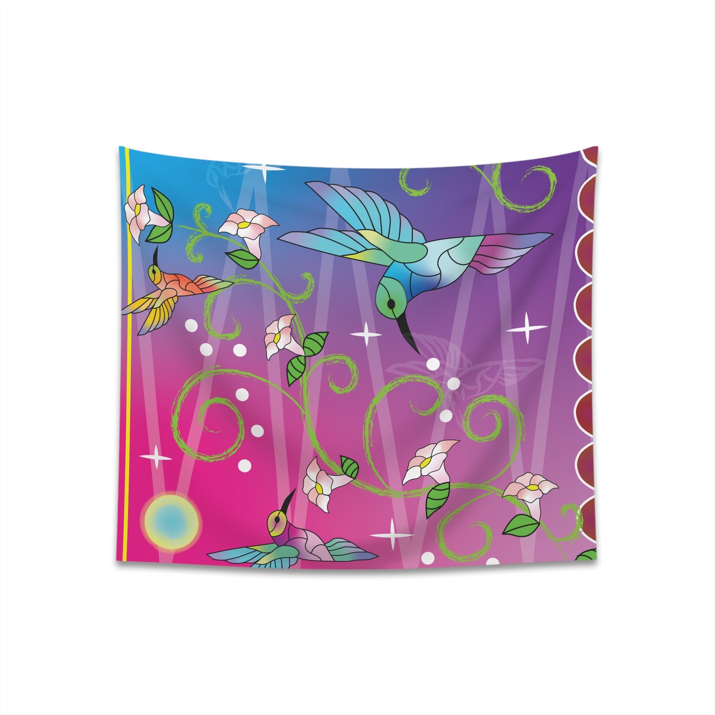 Hummingbird Sky Domes Printed Wall Tapestry