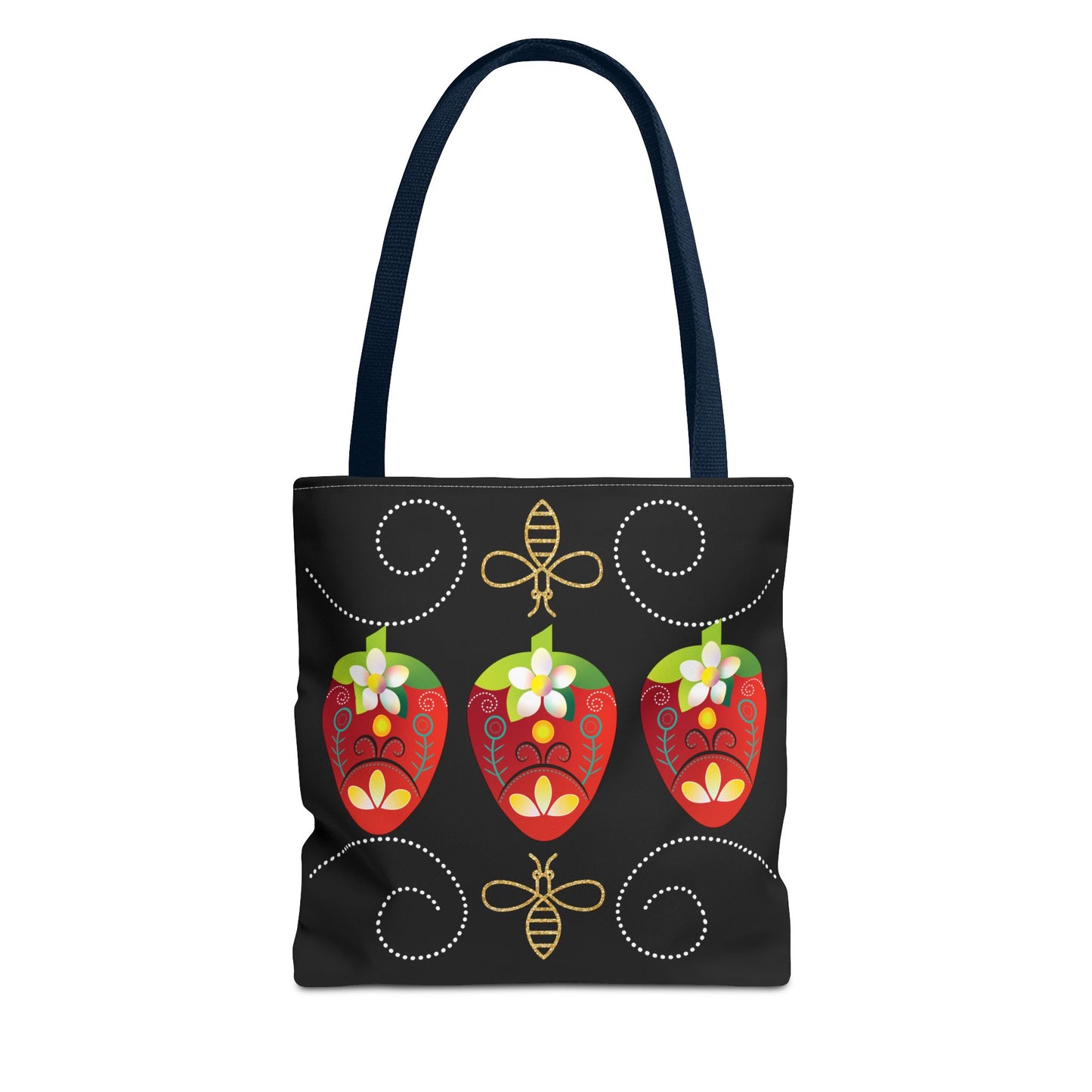 Strawberry Delight Tote Bag, AOP Print, Eco-Friendly Canvas, Grocery Shopping Bag, Floral Handbag, Summer Accessory, Gift for Friends